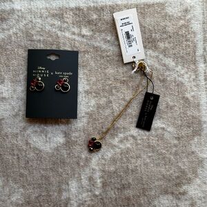 Kate Spade Disney Minnie Mouse Earrings and Bracelet Set, NWT